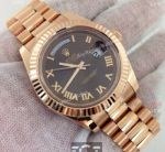 Replica Rolex Day Date II watch rose gold black roman_th.jpg